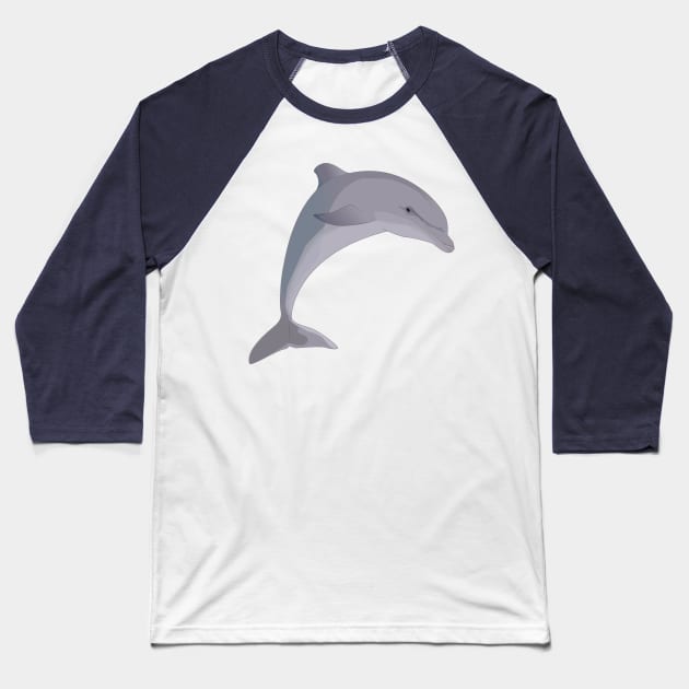 Bottlenose Dolphin Baseball T-Shirt by Sticker Steve